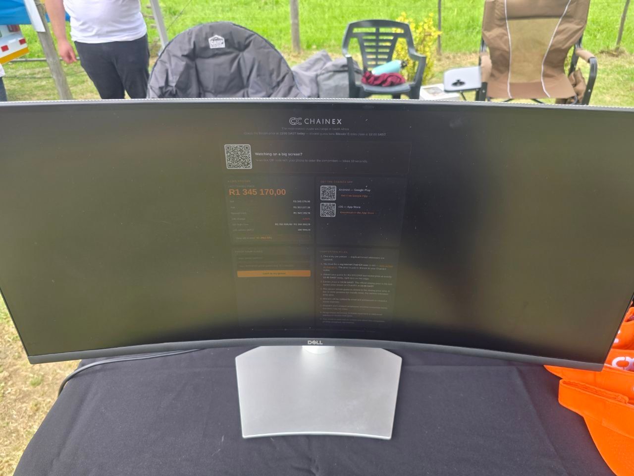 The guess-the-Bitcoin-price competition page